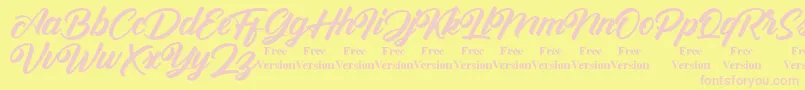 Antonellie Callygraphy Demo Font – Pink Fonts on Yellow Background