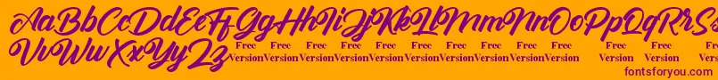 Antonellie Callygraphy Demo Font – Purple Fonts on Orange Background