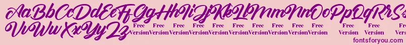 Antonellie Callygraphy Demo Font – Purple Fonts on Pink Background