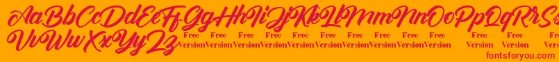 Antonellie Callygraphy Demo Font – Red Fonts on Orange Background