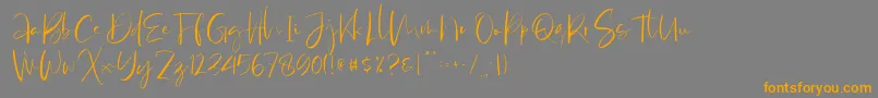 フォントAntosan Demo – オレンジの文字は灰色の背景にあります。