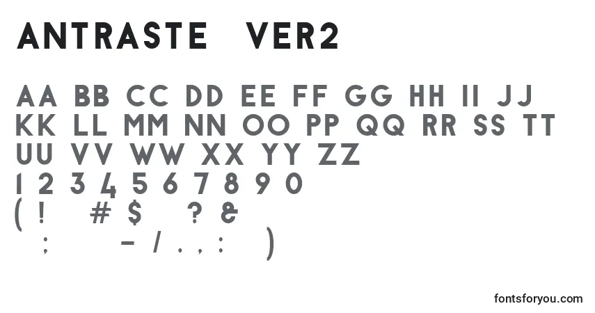 Czcionka Antraste  ver2 – alfabet, cyfry, specjalne znaki