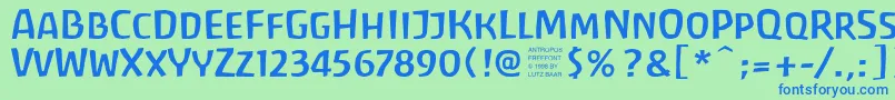 antrf    Font – Blue Fonts on Green Background