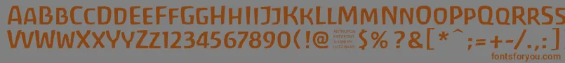 フォントantrf    – 茶色の文字が灰色の背景にあります。