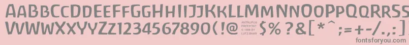 フォントantrf    – ピンクの背景に灰色の文字