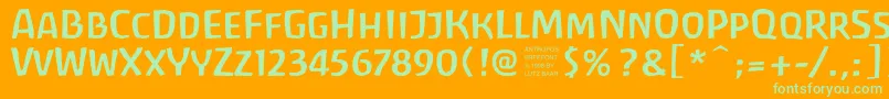 antrf    Font – Green Fonts on Orange Background