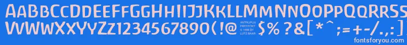 Шрифт antrf    – розовые шрифты на синем фоне