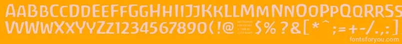 Шрифт antrf    – розовые шрифты на оранжевом фоне