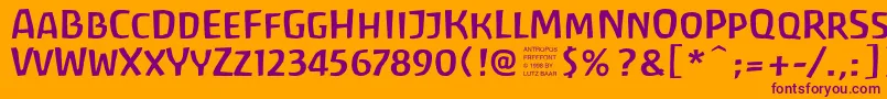 フォントantrf    – オレンジの背景に紫のフォント