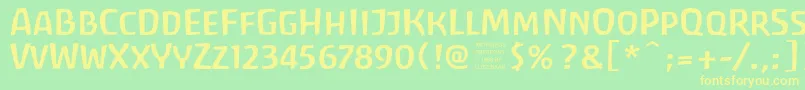 フォントantrf    – 黄色の文字が緑の背景にあります