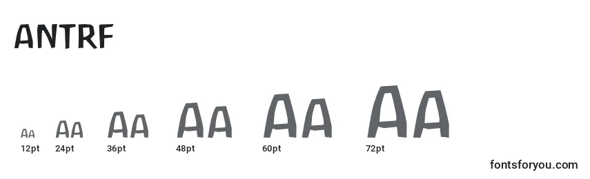 Размеры шрифта Antrf    (119781)