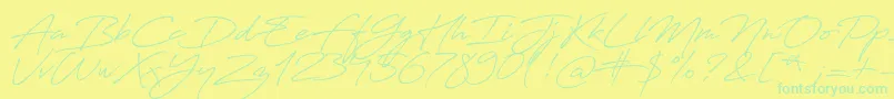 Police Antro Vectra Bolder – polices vertes sur fond jaune