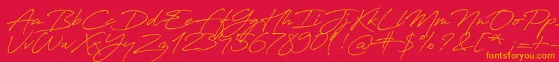 Antro Vectra Bolder Font – Orange Fonts on Red Background