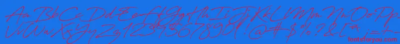 Antro Vectra Bolder Font – Red Fonts on Blue Background