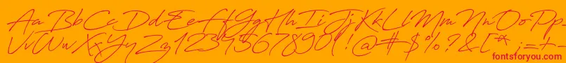 Antro Vectra Bolder-fontti – punaiset fontit oranssilla taustalla