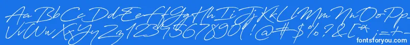 Antro Vectra Bolder-Schriftart – Weiße Schriften auf blauem Hintergrund