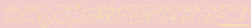 Antro Vectra Bolder-Schriftart – Gelbe Schriften auf rosa Hintergrund