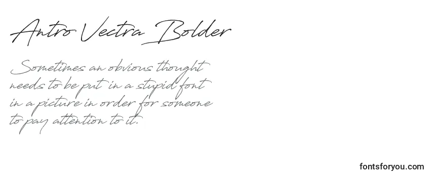 Review of the Antro Vectra Bolder Font