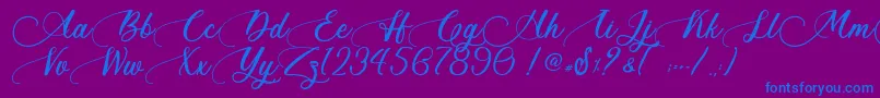 Ants Valley   Personal Use Font – Blue Fonts on Purple Background