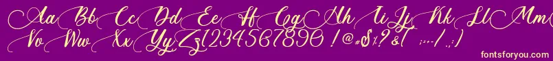 Fonte Ants Valley   Personal Use – fontes amarelas em um fundo roxo