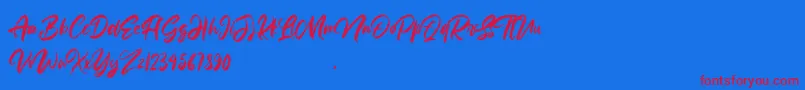 Anttisol Font – Red Fonts on Blue Background