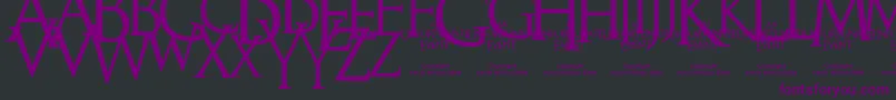 ANUNE   -fontti – violetit fontit mustalla taustalla