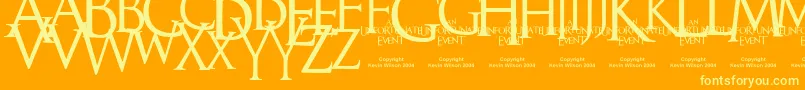 ANUNE   -fontti – keltaiset fontit oranssilla taustalla