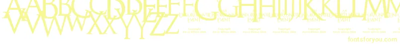 ANUNE   -fontti – keltaiset fontit valkoisella taustalla