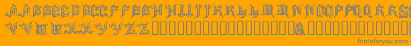 ANVIL-Schriftart – Graue Schriften auf orangefarbenem Hintergrund