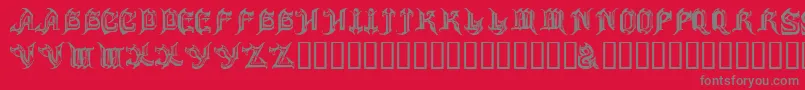 ANVIL-Schriftart – Graue Schriften auf rotem Hintergrund