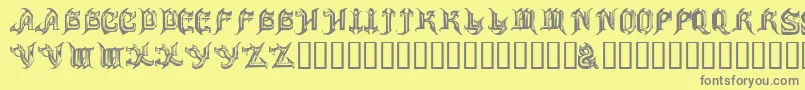 ANVIL-Schriftart – Graue Schriften auf gelbem Hintergrund