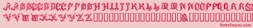 Fonte ANVIL – fontes vermelhas em um fundo rosa