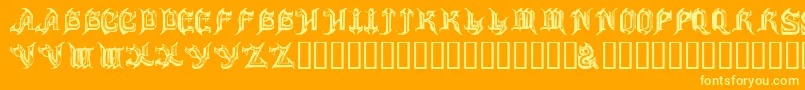 ANVIL-Schriftart – Gelbe Schriften auf orangefarbenem Hintergrund