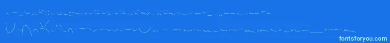Anxiety-Schriftart – Grüne Schriften auf blauem Hintergrund