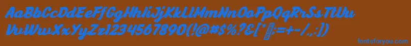 AnyelirScript BoldItalic Font – Blue Fonts on Brown Background
