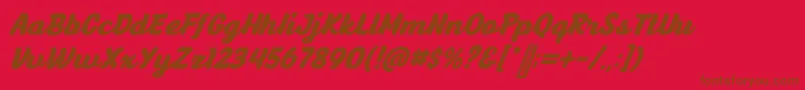 Police AnyelirScript BoldItalic – polices brunes sur fond rouge