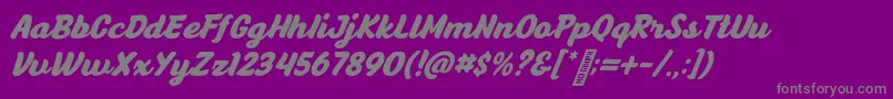 AnyelirScript BoldItalic Font – Gray Fonts on Purple Background