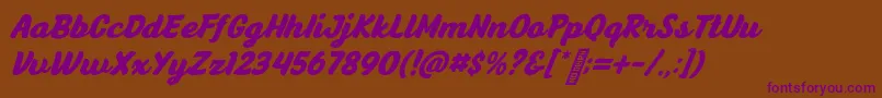 AnyelirScript BoldItalic Font – Purple Fonts on Brown Background