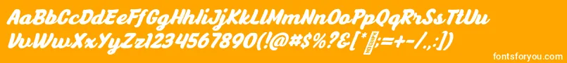 AnyelirScript BoldItalic Font – White Fonts on Orange Background