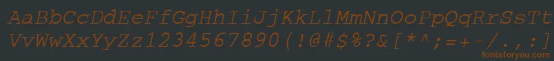 Шрифт CourierOblique – коричневые шрифты на чёрном фоне