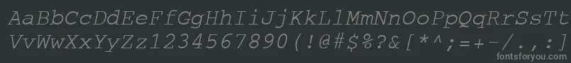 Fonte CourierOblique – fontes cinzas em um fundo preto