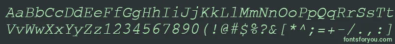 Шрифт CourierOblique – зелёные шрифты на чёрном фоне