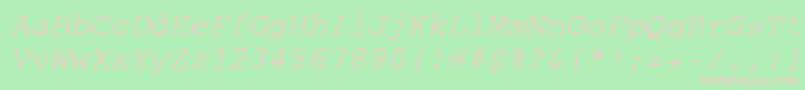 CourierOblique Font – Pink Fonts on Green Background