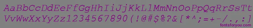Шрифт CourierOblique – фиолетовые шрифты на сером фоне