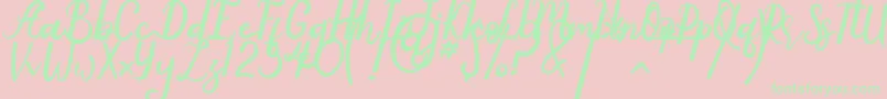 Anyone Font – Green Fonts on Pink Background