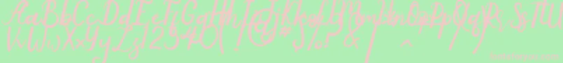 Anyone Font – Pink Fonts on Green Background