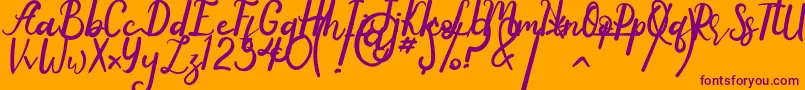Anyone Font – Purple Fonts on Orange Background