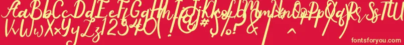 Anyone Font – Yellow Fonts on Red Background