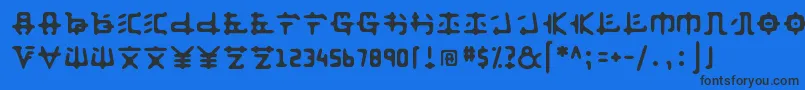 Czcionka Anyong   – czarne czcionki na niebieskim tle