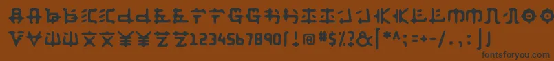 フォントAnyong   – 黒い文字が茶色の背景にあります